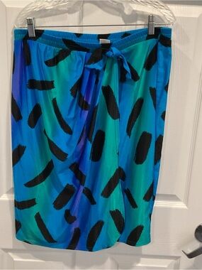 Jantzen Blue Green Brushstroke  bathing suit coverup Skirt